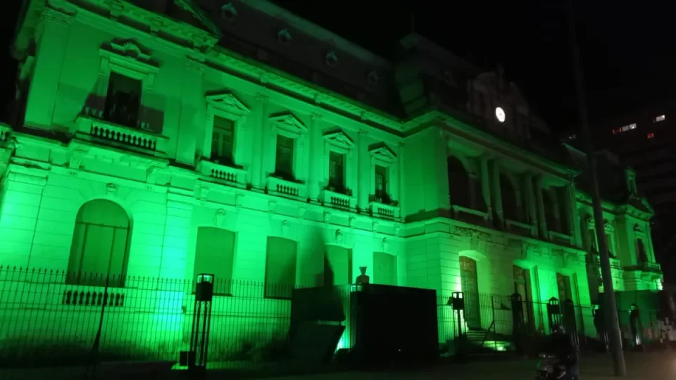 Para concientizar, Casa de Gobierno se iluminó de color verde