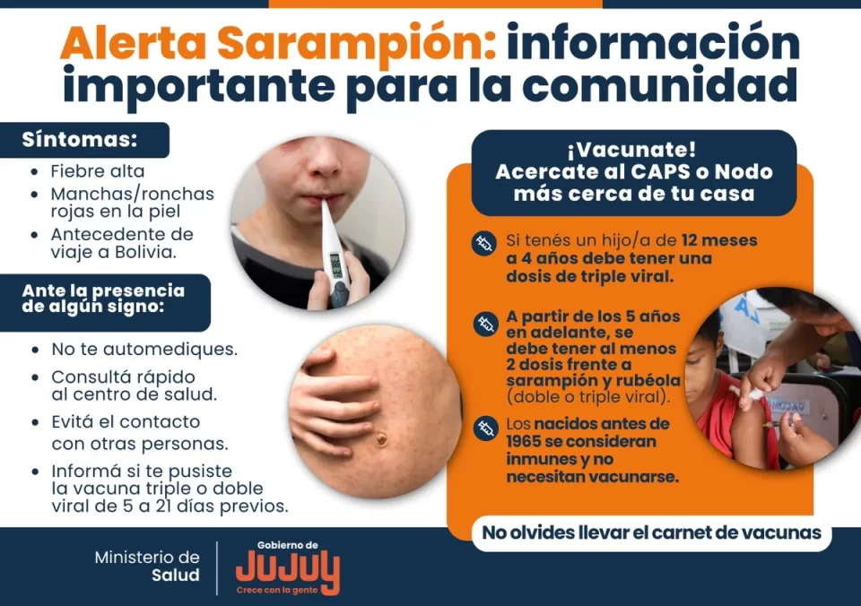 Continúa en Jujuy la vacunación de niñas y niños frente al sarampión