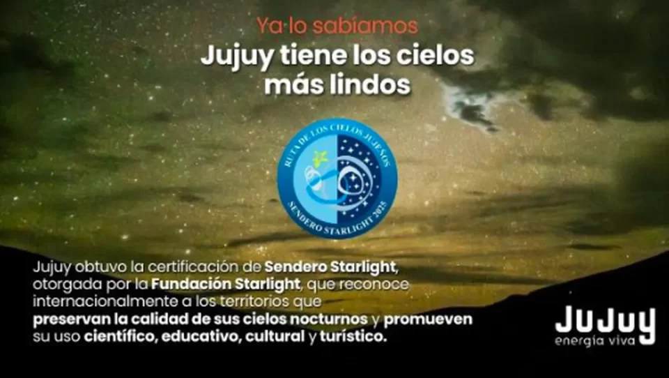 Jujuy obtuvo la certificación internacional Sendero Starlight 2025