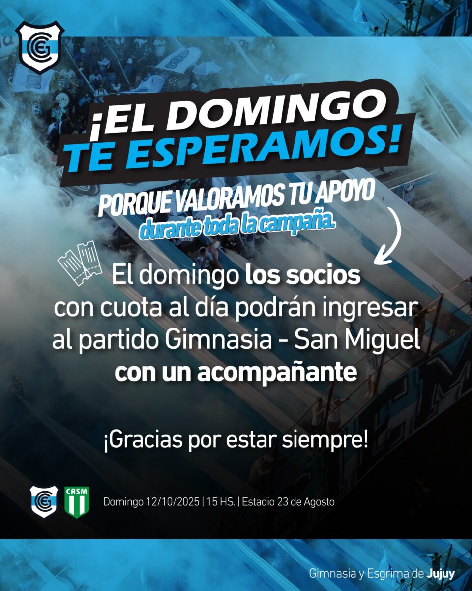 El sábado comienza la venta de entradas para Gimnasia – San Miguel