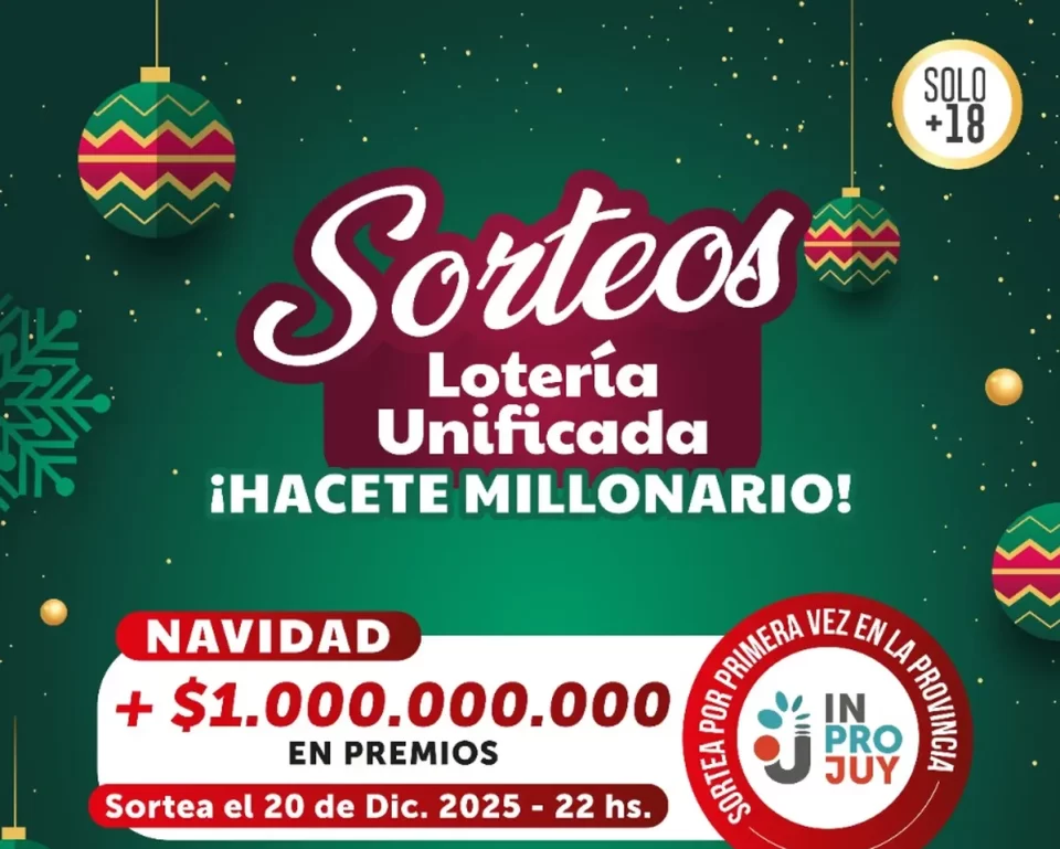 Jujuy será sede del Sorteo Extraordinario de Navidad de Lotería Unificada 2025