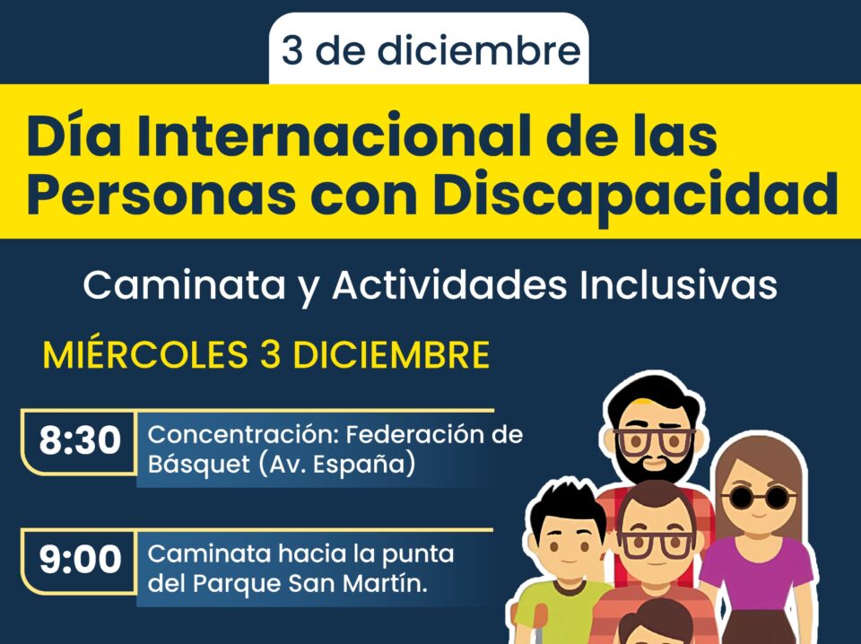 Caminata y jornada inclusiva por el Día Internacional de las Personas con Discapacidad