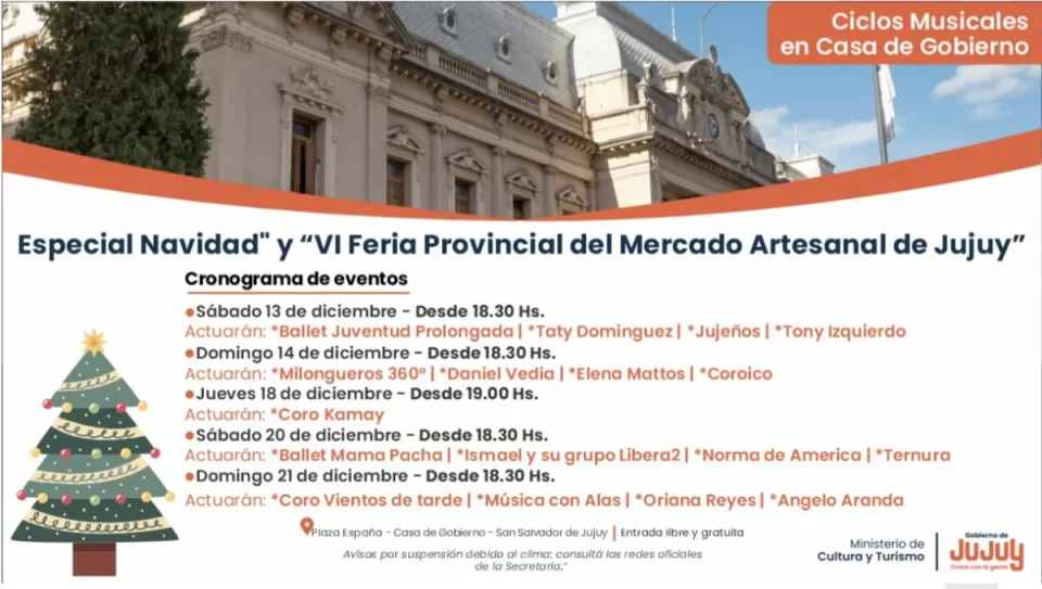 Comienza el Especial Navidad de los Ciclos Musicales y la VI Feria Provincial del Mercado Artesanal