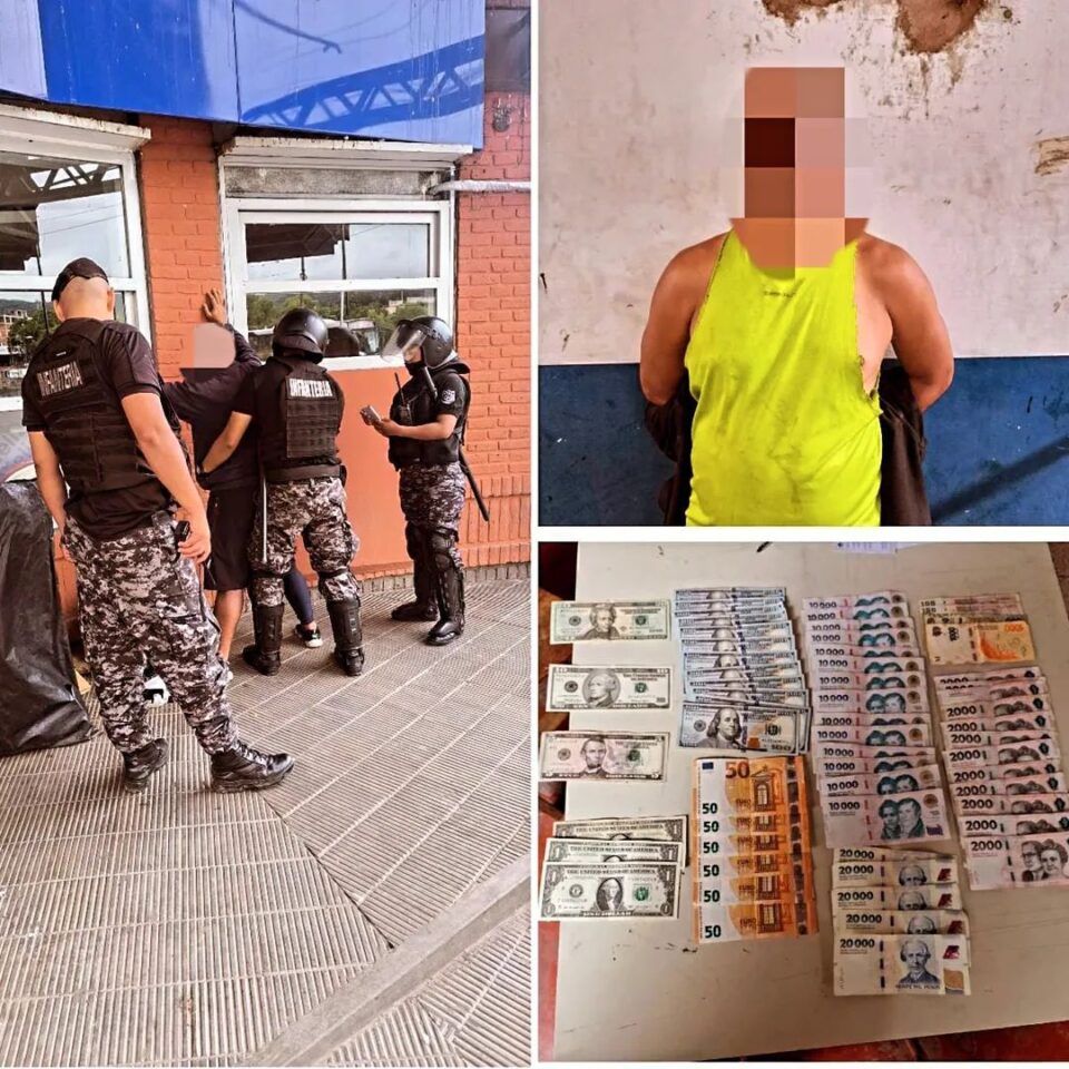 Arrestado con dólares y euros en el Puente Lavalle